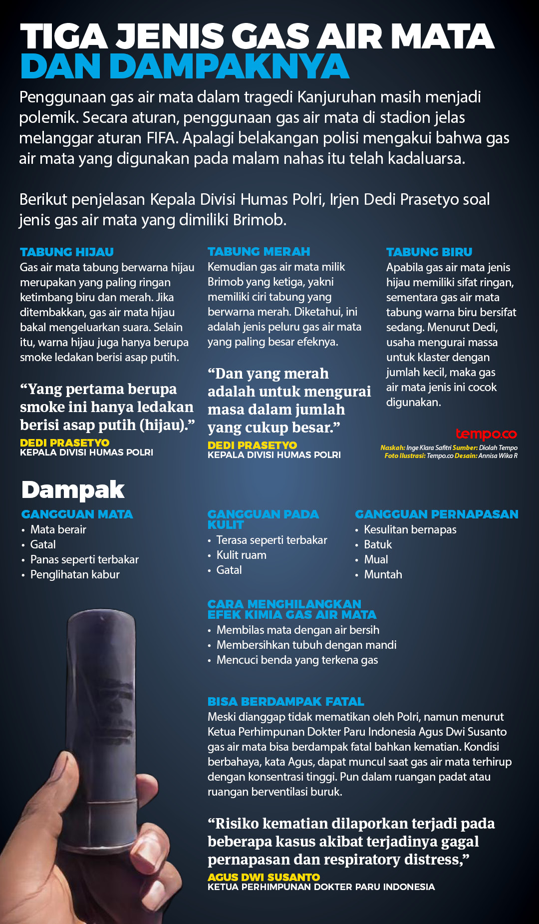 Efek Terkena Gas Air Mata dan Cara Mengatasinya