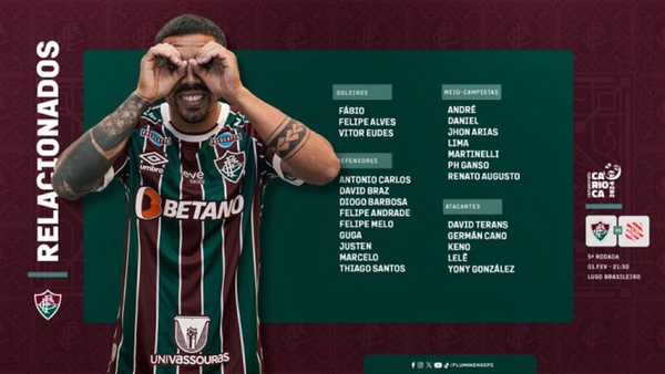 Lista de relacionados confirma retorno de titulares e elenco completo no Fluminense