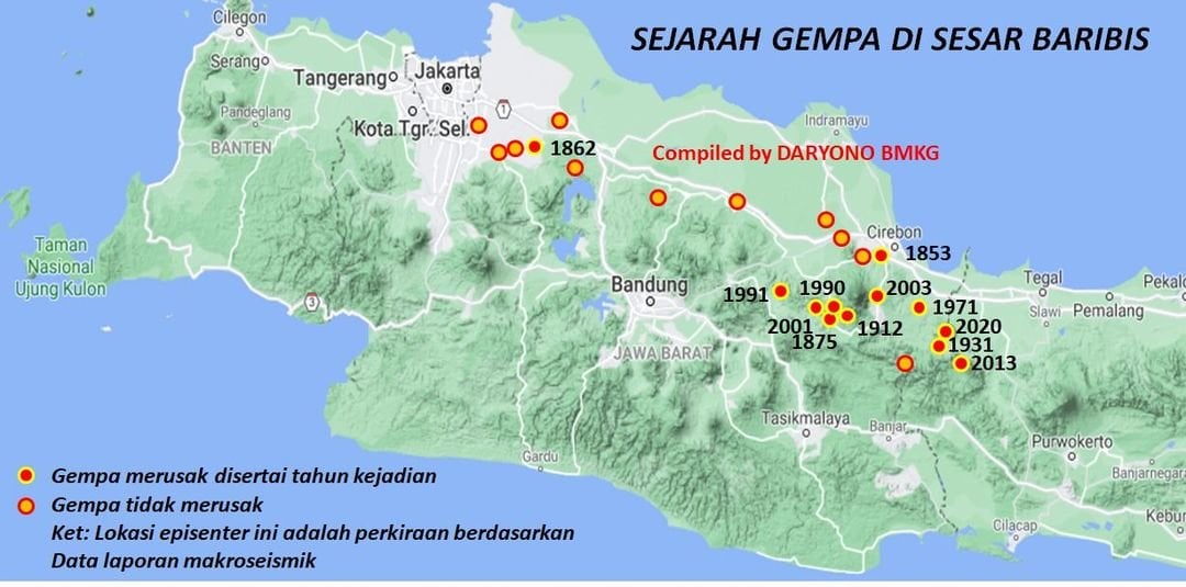 Sesar Baribis Biang Gempa Bekasi, Ini Deretan Sesar Aktif di Jabar
