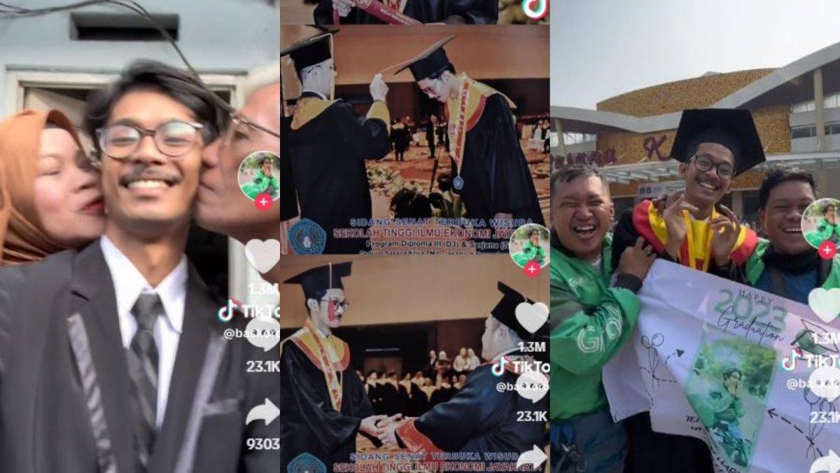 Viral di Medsos, Driver Ojol Hadiri Wisuda Anak Pakai Atribut Maxim