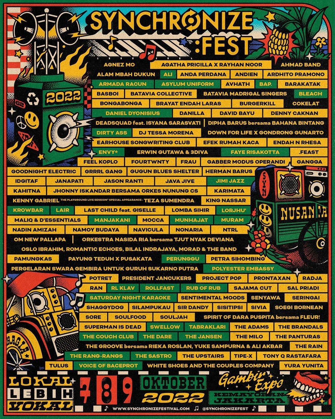 144 Musisi Lintas Genre Tampil di Synchronize Fest 2025