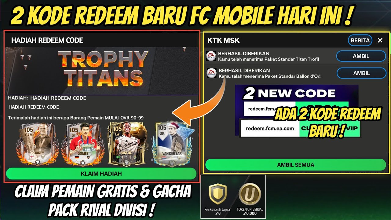 Kode Redeem FC Mobile Terbaru 2 September 2025, Dapat Enam Pemain Top