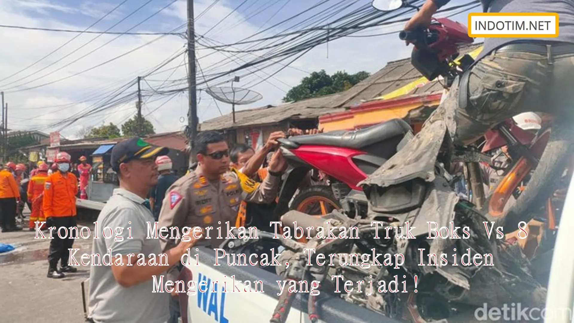 Kronologi Truk Boks Tabrak Pemotor di Puncak Bogor Gegara Rem Blong