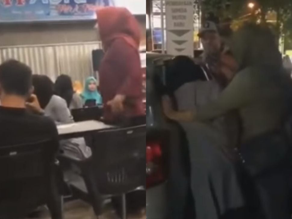 Viral Wanita Labrak Suami dan Selingkuhan di Tempat Makan, Endingnya Bikin Nyesek.